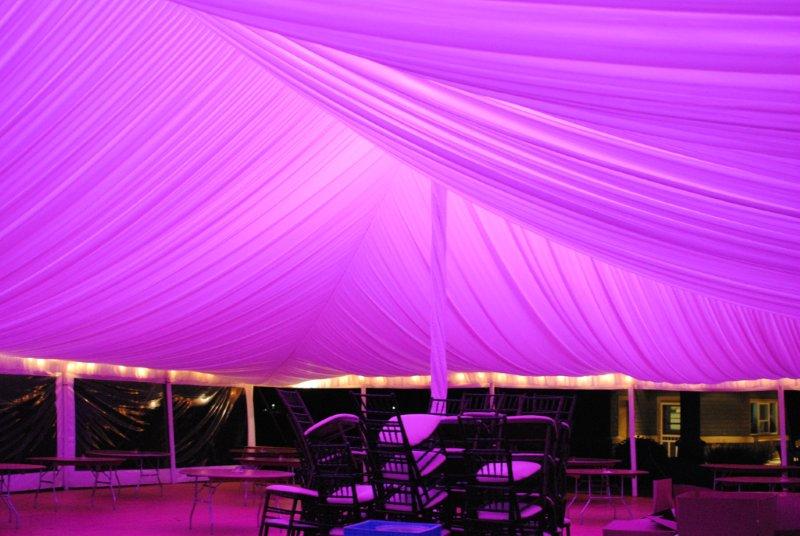 Full Gathered Tent Liner with Color Wash Lighting - Purple ...