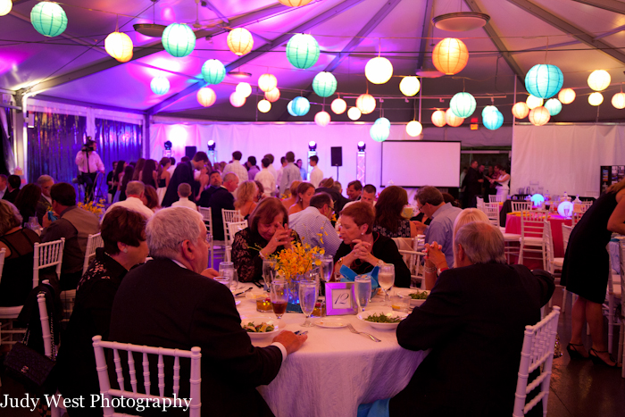 Multi Colored Paper Lanterns in a Frame Tent