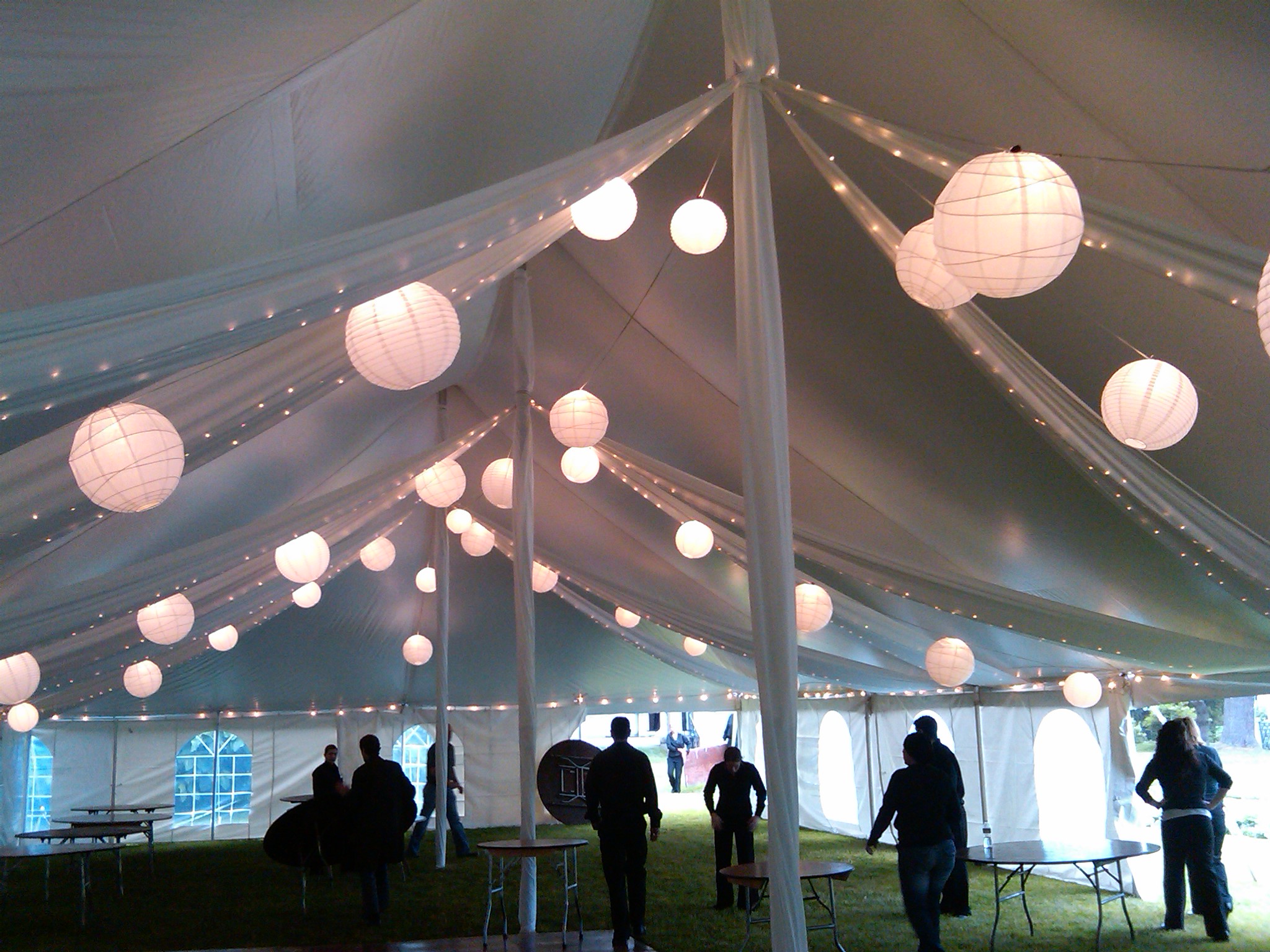 Paper lanterns with lights shop inside