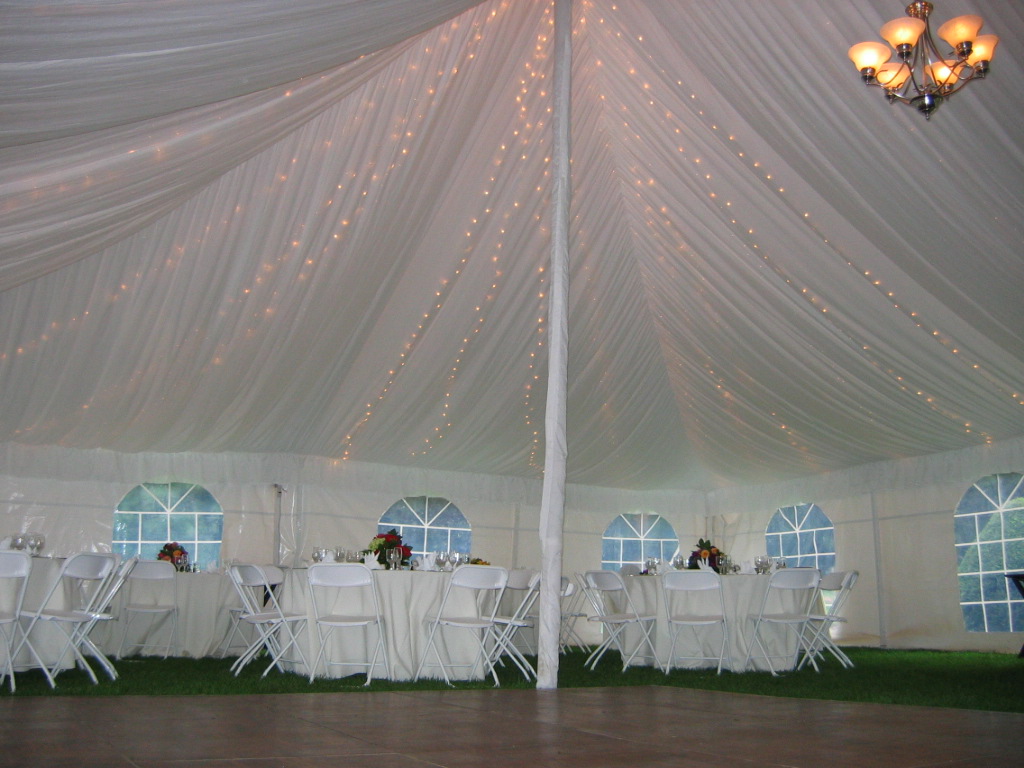 Full Gathered Tent Liner with Twinkle Light Ceiling