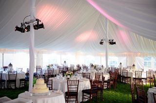 Full Gathered Tent Liner with Par Can Spot Lights