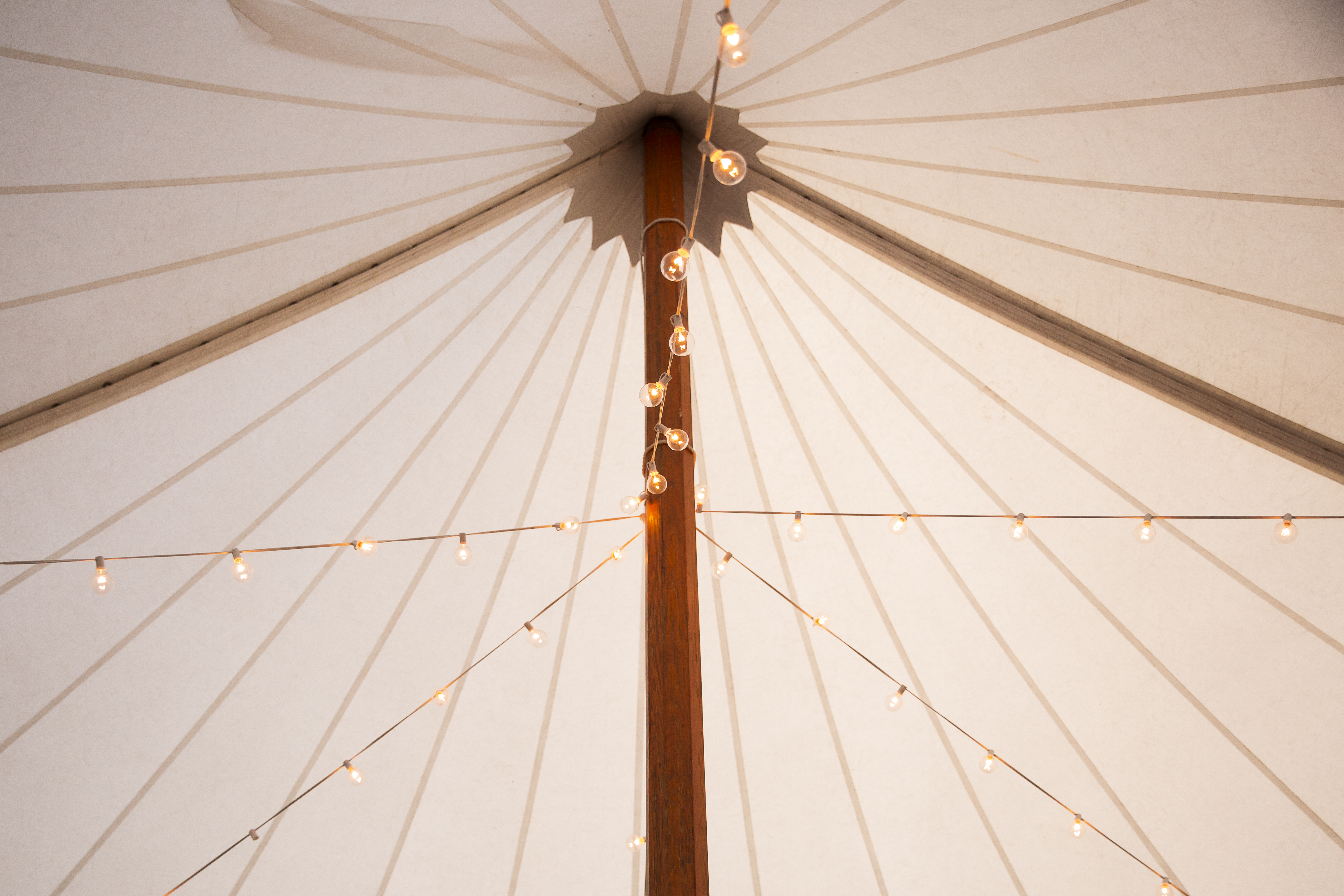 Bistro Lighting in a Sailcloth Tent