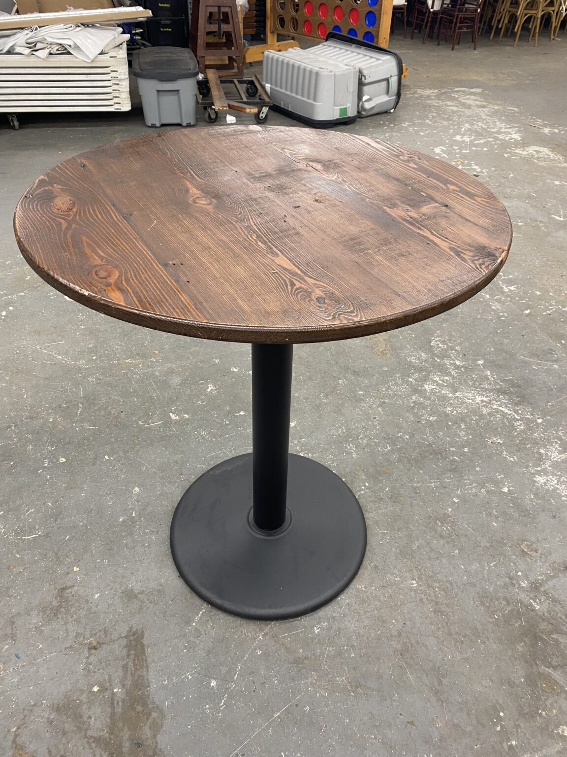 36 in Rustic Cocktail Table - Tent and Party Rentals Company