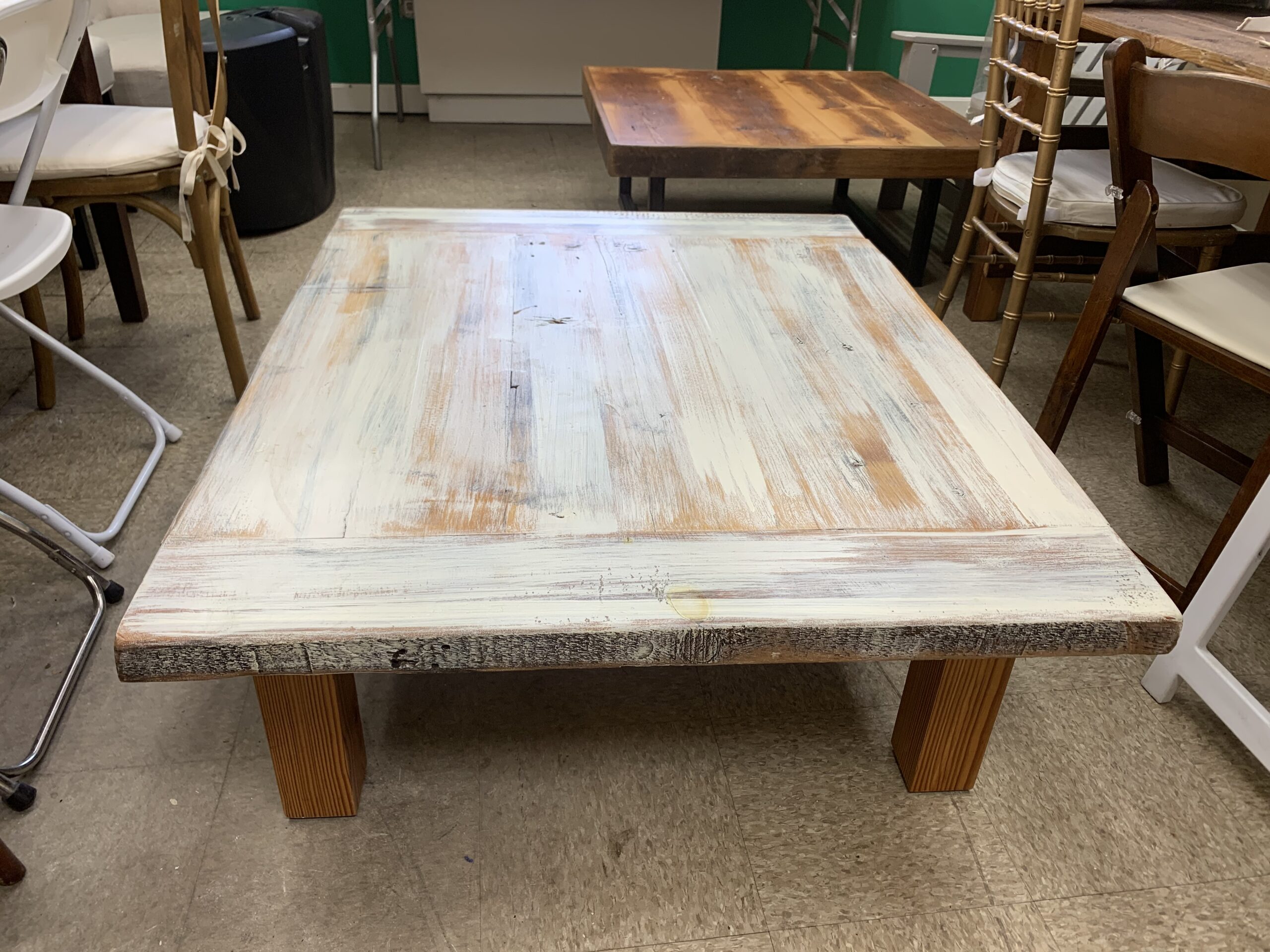 White Washed Wood Coffee Table