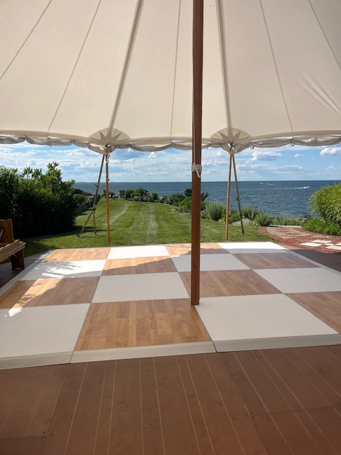 Tan and White Dance Floor